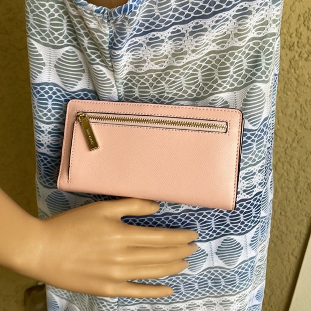 Kate Spade Madison Large Slim Bifold Wallet Conch Pink NWT - Picture 16 of 16